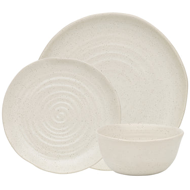 12 Piece Cream Ottawa Calico Stoneware Dinner Set